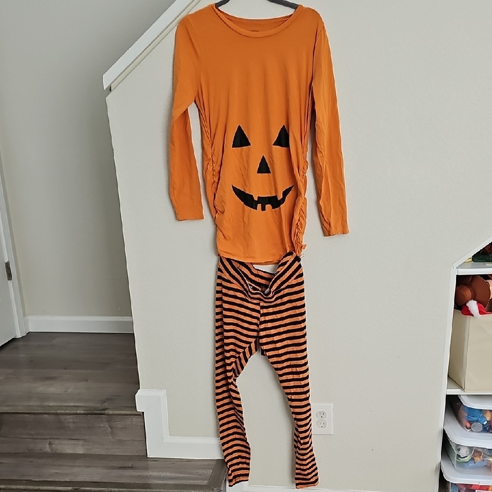 Motherhood Pumpkin Face Costume in Orange and Black
